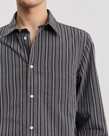 ANOTHER ASPECT Shirt 3.0, Charcoal Stripe - KYOTO - ANOTHER ASPECT