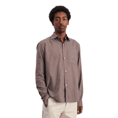 ANOTHER ASPECT Shirt 4.0, Chestnut Brown Check - KYOTO - ANOTHER ASPECT