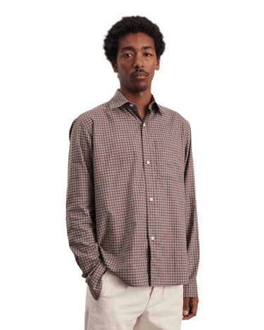 ANOTHER ASPECT Shirt 4.0, Chestnut Brown Check - KYOTO - ANOTHER ASPECT