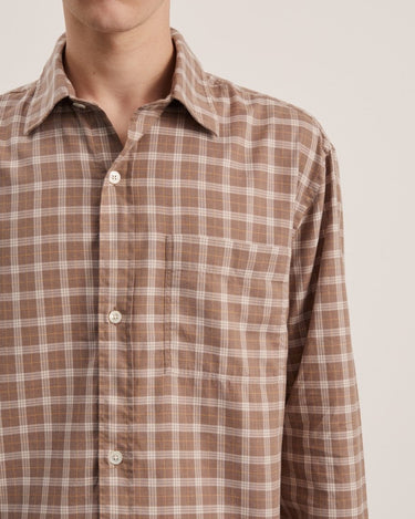 ANOTHER ASPECT Shirt 4.0, Light Brown Check - KYOTO - ANOTHER ASPECT