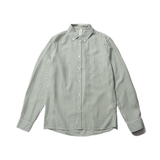 ANOTHER ASPECT Tencel L/S Shirt Evergreen/White - KYOTO - ANOTHER ASPECT