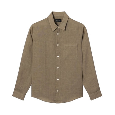 A.P.C Cassel Logo Shirt Dark BEIGE - KYOTO - A.P.C