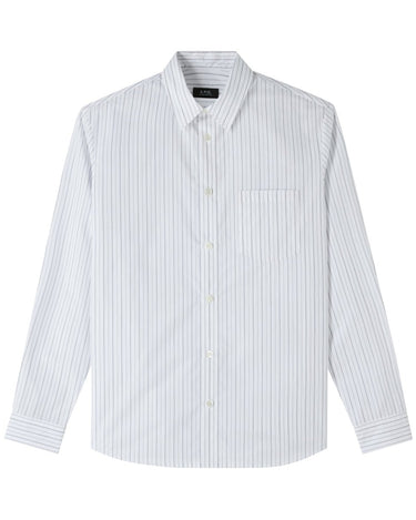 APC Clement Shirt White strib - KYOTO - APC