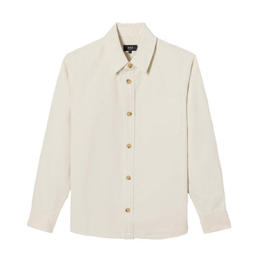 A.P.C Embroidered Basile Chest Overshirt White - KYOTO - A.P.C