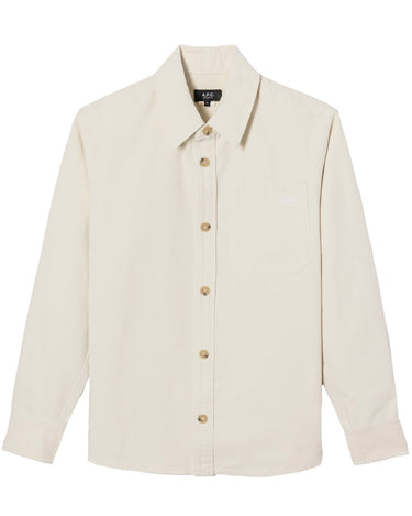 A.P.C Embroidered Basile Chest Overshirt White - KYOTO - A.P.C