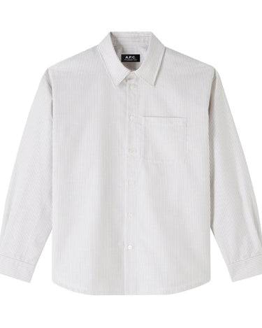 APC Embroidered Boyfriend Shirt BEIGE - KYOTO - APC women