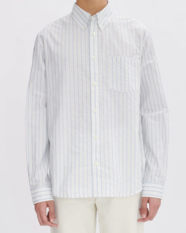 A.P.C Embroidered Edouard Shirt Lys grøn strib - KYOTO - A.P.C