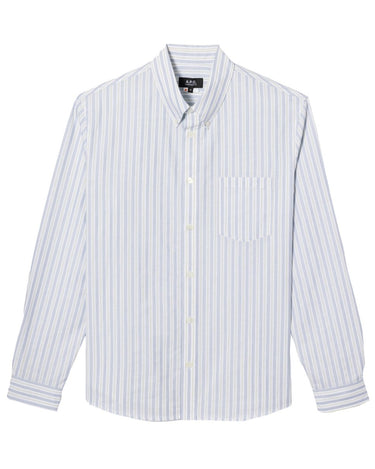 A.P.C Embroidered Edouard Shirt Lys grøn strib - KYOTO - A.P.C