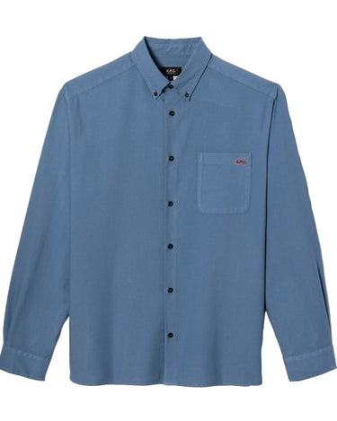 A.P.C Mateo Logo Shirt BLEU GRIS - KYOTO - A.P.C