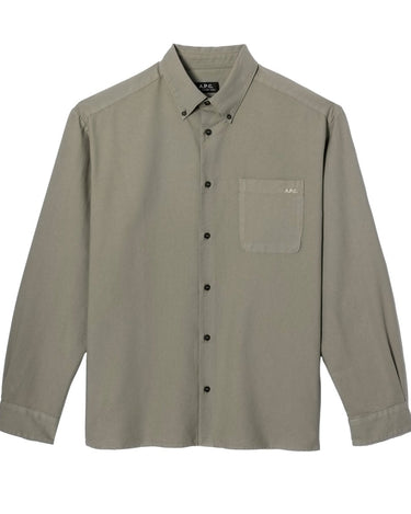 A.P.C Mateo Logo Shirt VERT GRISE - KYOTO - A.P.C