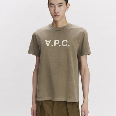 A.P.C. standard t-shirt large VPC GOTS LIGHT KHAKI/OFF - WHITE - KYOTO - A.P.C