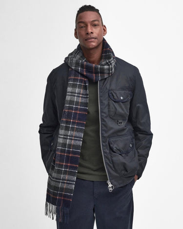 Barbour New Check Scarf Navy - KYOTO - Barbour