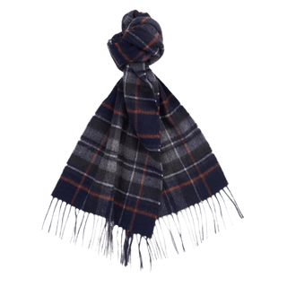 Barbour New Check Tartan Scarf Navy - KYOTO - Barbour