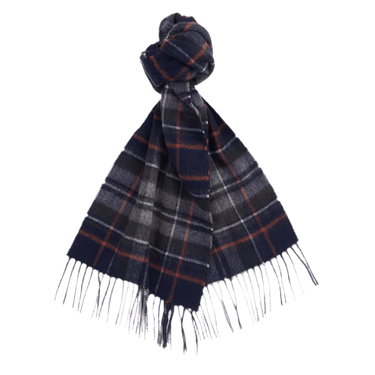Barbour New Check Tartan Scarf Navy - KYOTO - Barbour