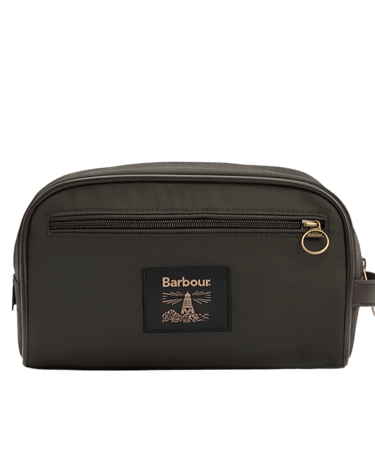 Barbour Wax Washbag Olive - KYOTO - Barbour