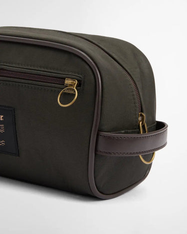Barbour Wax Washbag Olive - KYOTO - Barbour