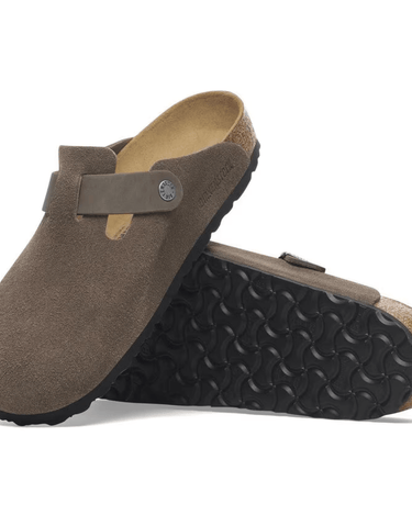 Birkenstock Boston BS Mixed Leather Slippers Concrete Gray - KYOTO - Birkenstock