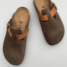 Birkenstock Boston BS Mixed Leather Slippers Concrete Gray - KYOTO - Birkenstock