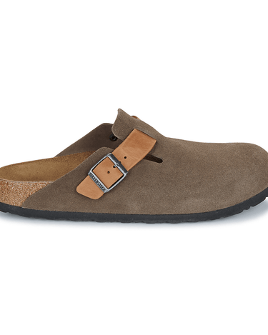 Birkenstock Boston BS Mixed Leather Slippers Concrete Gray - KYOTO - Birkenstock