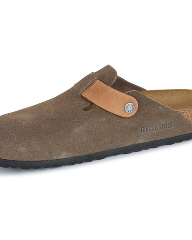 Birkenstock Boston BS Mixed Leather Slippers Concrete Gray - KYOTO - Birkenstock