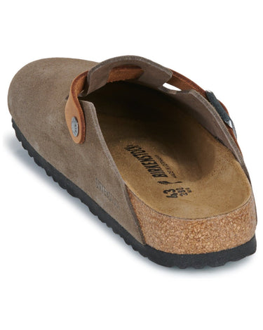 Birkenstock Boston BS Mixed Leather Slippers Concrete Gray - KYOTO - Birkenstock