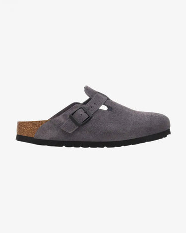 Birkenstock Boston LEVE Velvet Grey Slippers - KYOTO - Birkenstock