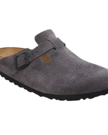 Birkenstock Boston LEVE Velvet Grey Slippers - KYOTO - Birkenstock