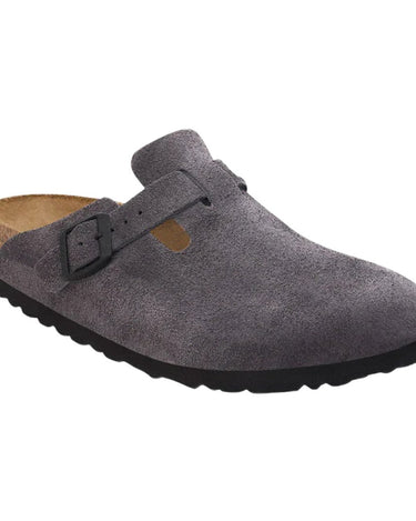 Birkenstock Boston LEVE Velvet Grey Slippers - KYOTO - Birkenstock