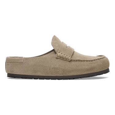 Birkenstock Naples Wrapped Suede Leather Slippers Taupe Regular - KYOTO - Birkenstock