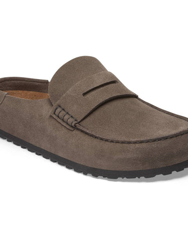 Birkenstock Naples Wrapped Suede Slippers Concrete Gray Regular - KYOTO - Birkenstock