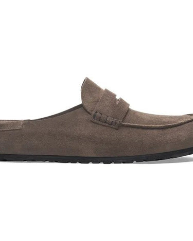 Birkenstock Naples Wrapped Suede Slippers Concrete Gray Regular - KYOTO - Birkenstock