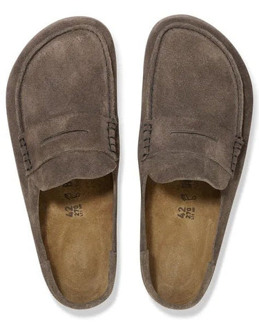 Birkenstock Naples Wrapped Suede Slippers Concrete Gray Regular - KYOTO - Birkenstock