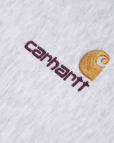 Carhartt WIP Half Zip American Script Sweat Ash heather - KYOTO - Carhartt WIP