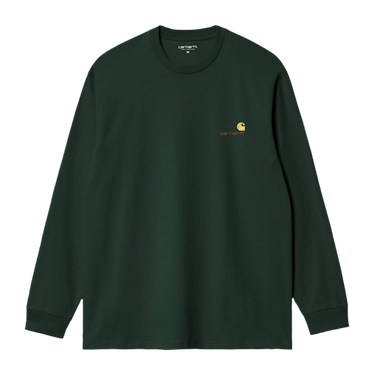 Carhartt WIP L/S American Script T-Shirt Conifer - KYOTO - Carhartt WIP