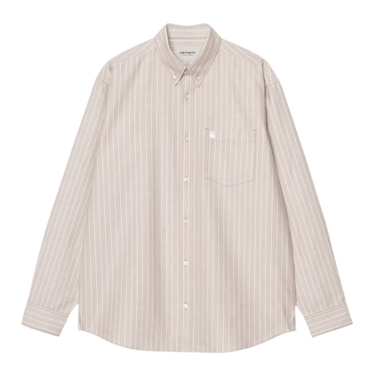 Carhartt WIP L/S Cassel Shirt Cassel Stripe, Peanut / White - KYOTO - Carhartt WIP