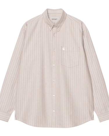 Carhartt WIP L/S Cassel Shirt Cassel Stripe, Peanut / White - KYOTO - Carhartt WIP