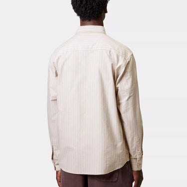 Carhartt WIP L/S Cassel Shirt Cassel Stripe, Peanut / White - KYOTO - Carhartt WIP