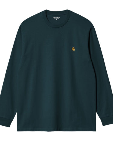 Carhartt WIP L/S Chase T - Shirt Duck Blue / Gold - KYOTO - Carhartt WIP