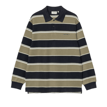 Carhartt WIP L/S Malone Rugby Shirt Malone Stripe, Brass - KYOTO - Carhartt WIP