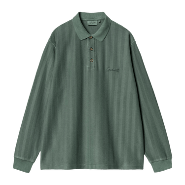 Carhartt WIP L/S Morrison Rugby Shirt Conifer pigment garment dyed - KYOTO - Carhartt WIP