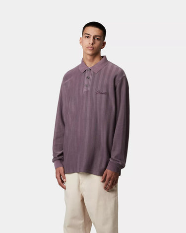 Carhartt WIP L/S Morrison Rugby Shirt Huckleberry pigment garment dyed - KYOTO - Carhartt WIP