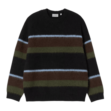 Carhartt WIP Merton Sweater Sundling Stripe, Palisander - KYOTO - Carhartt WIP
