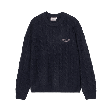 Carhartt WIP Signature Sweater Deep Night / Glassy Pink - KYOTO - Carhartt WIP