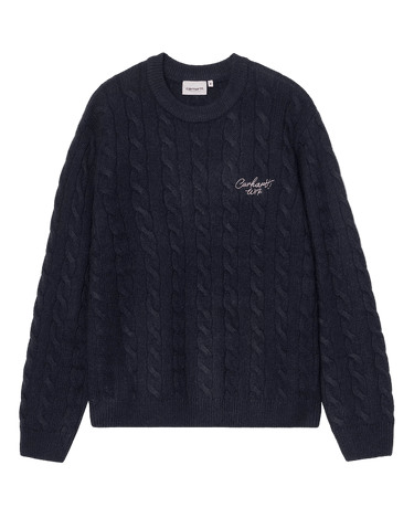 Carhartt WIP Signature Sweater Deep Night / Glassy Pink - KYOTO - Carhartt WIP