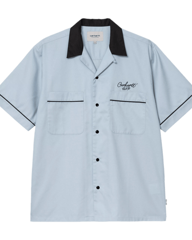 Carhartt WIP S/S Bowl Shirt Blue Fog / Black - KYOTO - Carhartt WIP