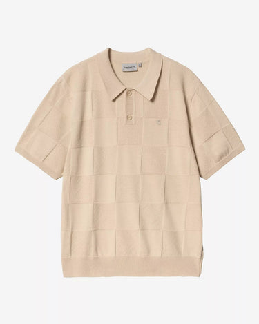 Carhartt WIP S/S Checker Polo Striktrøje Fleur De Sel - KYOTO - Carhartt WIP