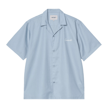 Carhartt WIP S/S Delray Shirt Frosted Blue / White - KYOTO - Carhartt WIP