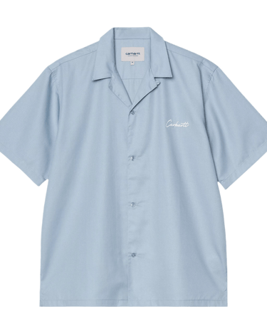 Carhartt WIP S/S Delray Shirt Frosted Blue / White - KYOTO - Carhartt WIP