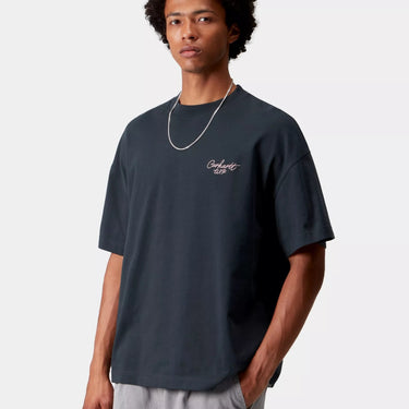 Carhartt WIP S/S Signature Script T-Shirt Deep Night / Glassy Pink - KYOTO - Carhartt WIP
