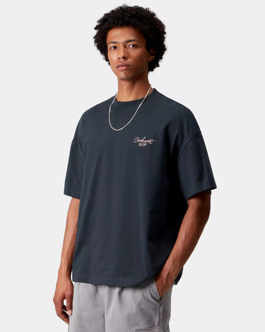 Carhartt WIP S/S Signature Script T-Shirt Deep Night / Glassy Pink - KYOTO - Carhartt WIP